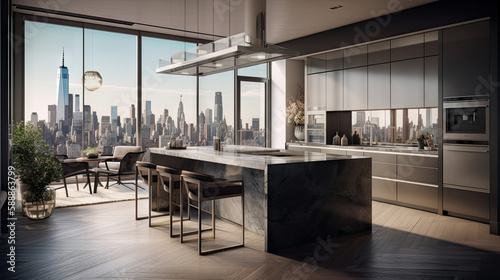 Luxury New York Penthouse Apartment Kitchen