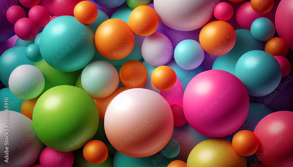 Abstract background with multicolored balloons. Generative AI Abstract background with multicolored balloons. Generative AI