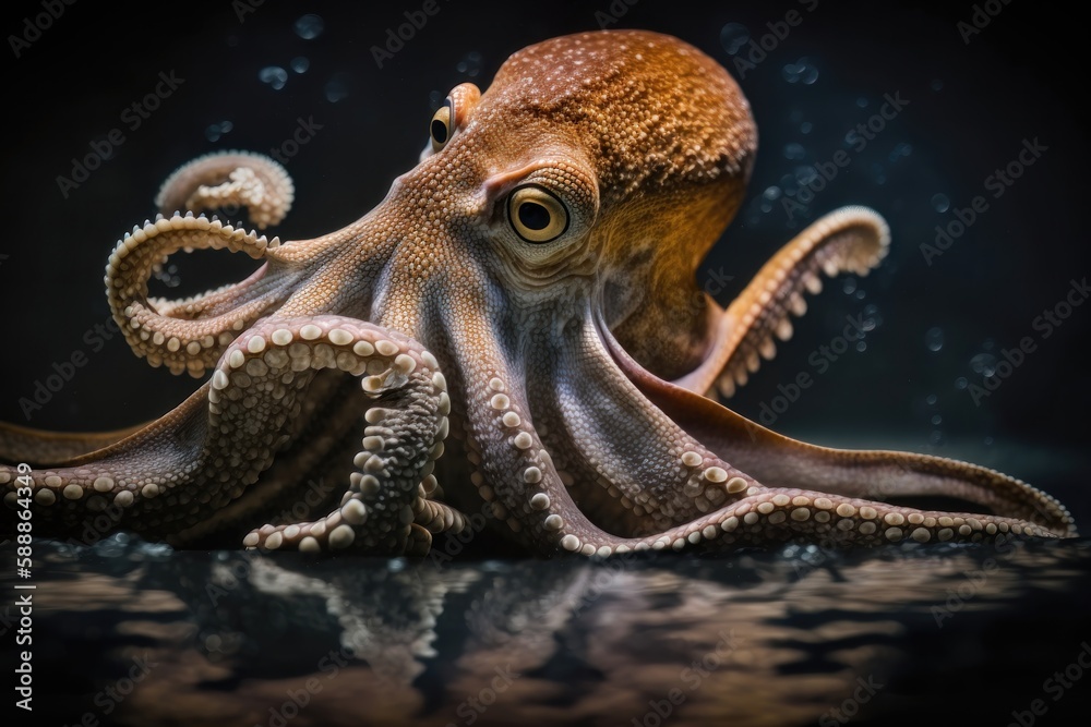 Common octopus. Wildlife animal. AI generated Common octopus. Wildlife animal. AI generated