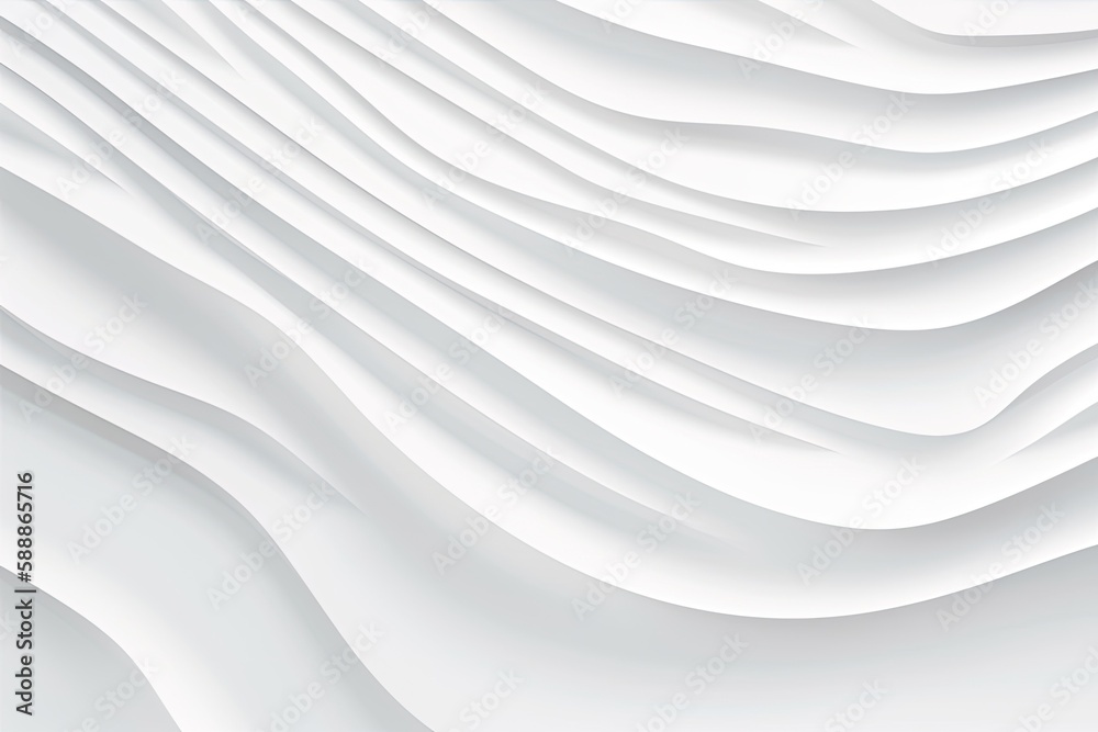 Obraz premium minimalist white background with flowing abstract lines. Generative AI