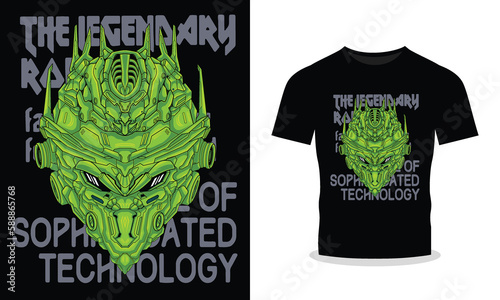 Mecha Robot Head Illustration T-Shirt Design for Your Creative Endeavors