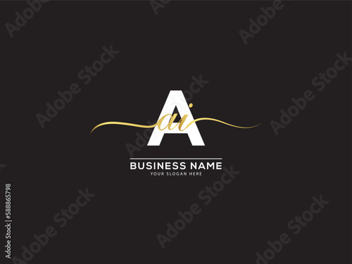 AAI aa Signature Logo, Minimal aai Logo Letter Icon Design