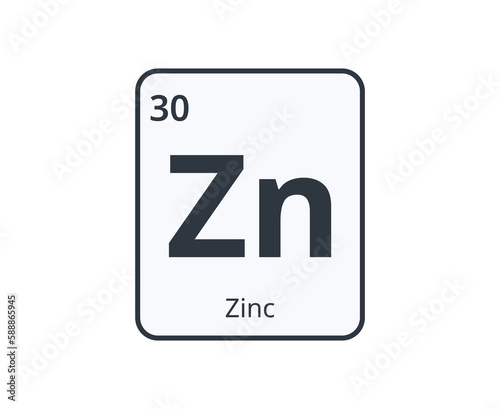 Zinc chemical Element Graphic for Science Designs.
