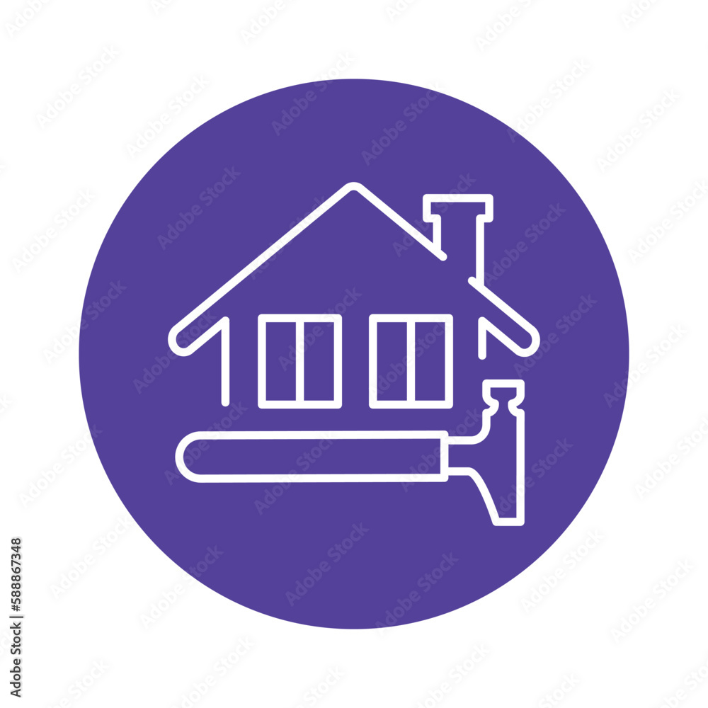 Roofing and installation of windows black line icon. Pictogram for web page Roofing and installation of windows black line icon. Pictogram for web page