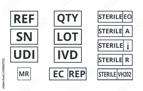 Set of medical symbols.  photo