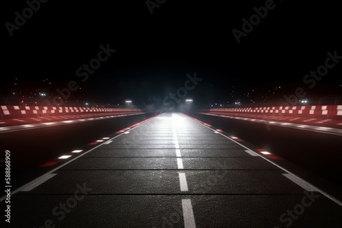 Race track at night. Generate Ai © nsit0108