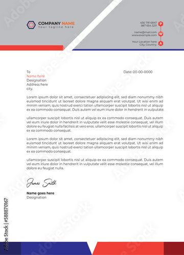 Unique professional modern corporate creative company fully editable a4 letterhead design template 