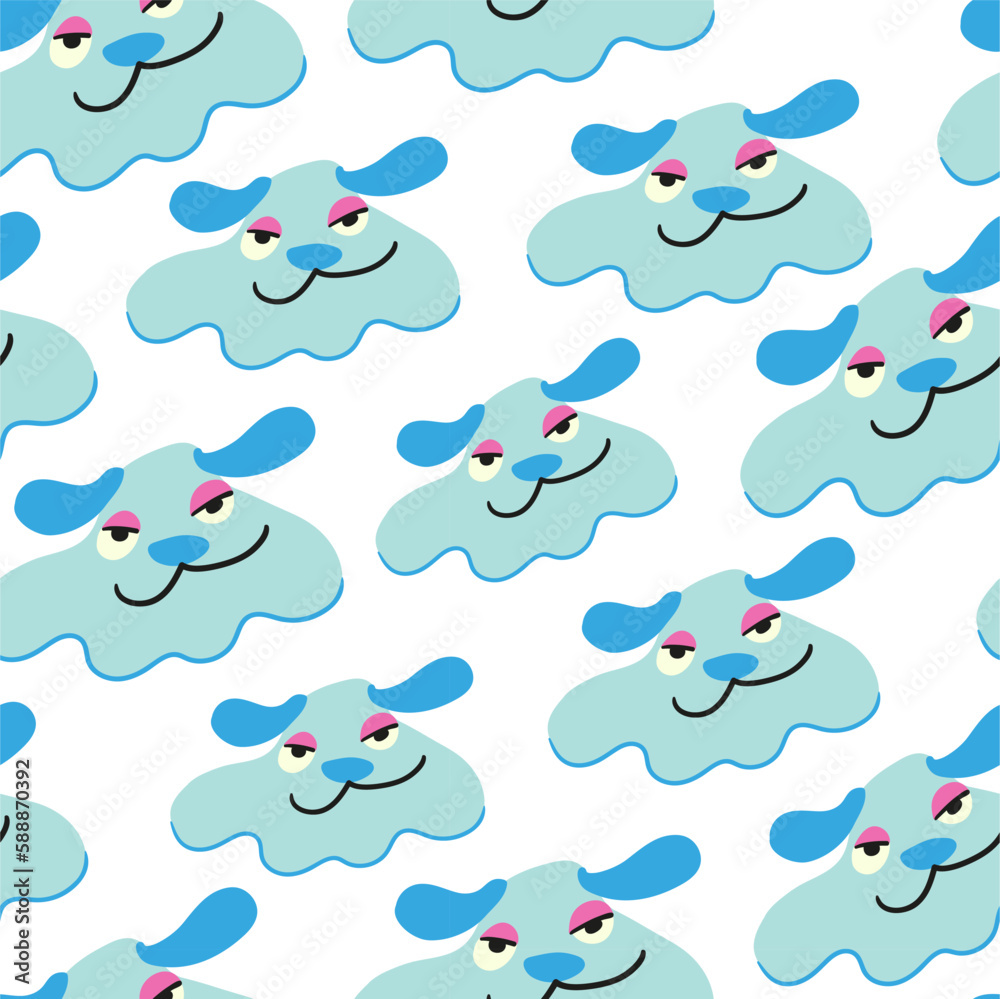 seamless pattern with muzzles of dogs in flat style. pattern with the head of a stylized dog. pet patterns for print and digital use. seamless pattern with muzzles of dogs in flat style. pattern with the head of a stylized dog. pet patterns for print and digital use.