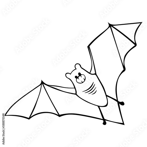 Hand drawn bat Vector illustration for Walpurgis Night, Halloween