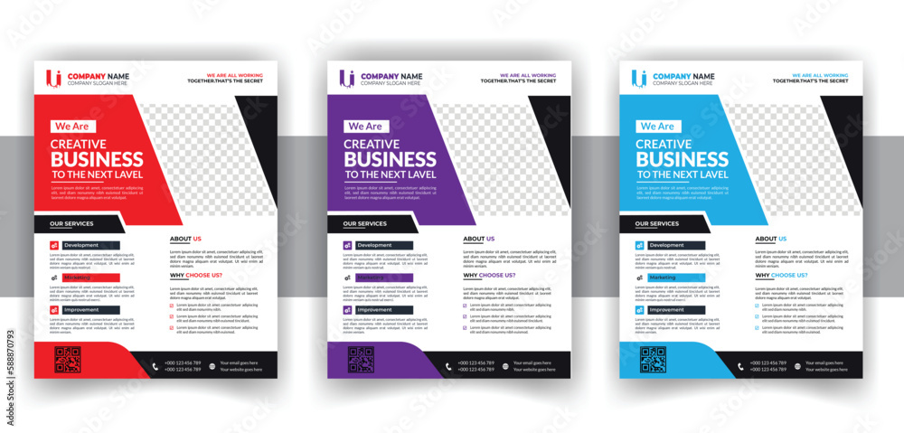 Obraz premium Modern Unique Business Flyer Bundle Design Template 