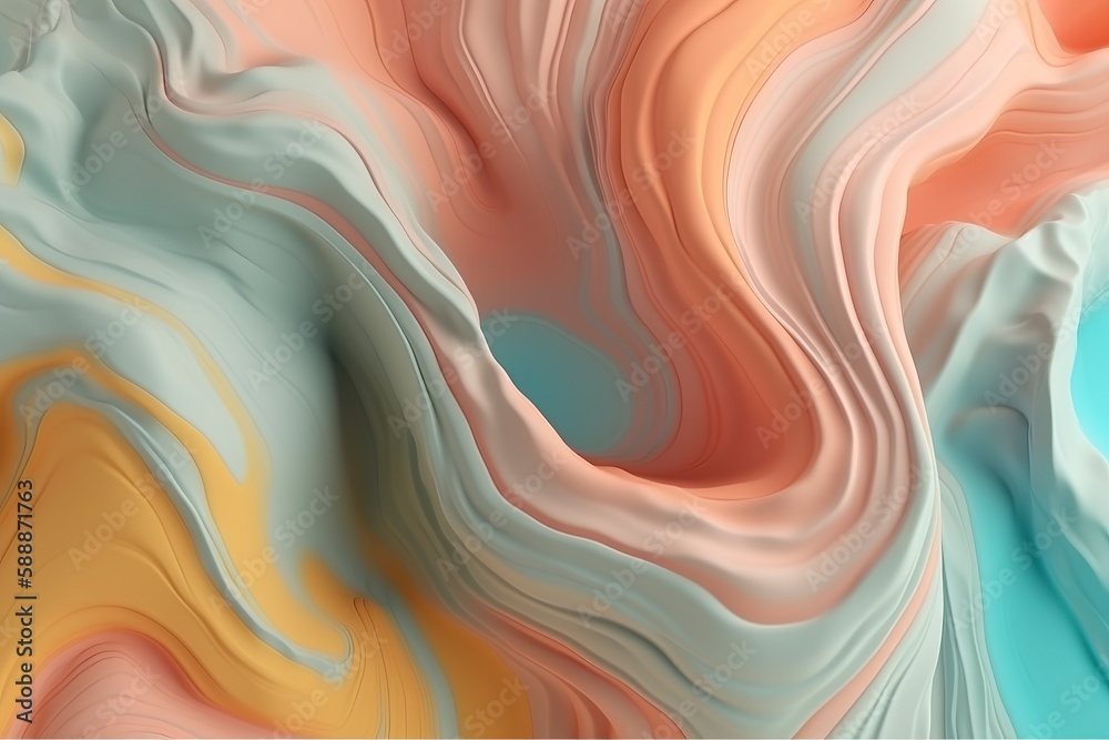 Obraz premium Liquid abstract colorful background with waves