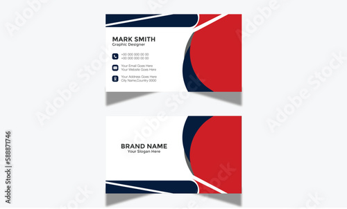 Modern Corporate and Creative Business Card Design Template Double-sided -Horizontal Name Card Simple and Clean Visiting  Card Vector illustration Colorful Business Card