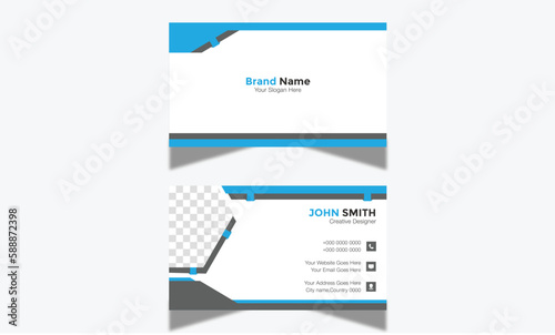
Professional, Modern Corporate and Creative Business Card Design Template Double-sided -Horizontal Name Card Simple and Clean Visiting  Card Vector illustration Colorful Business Card