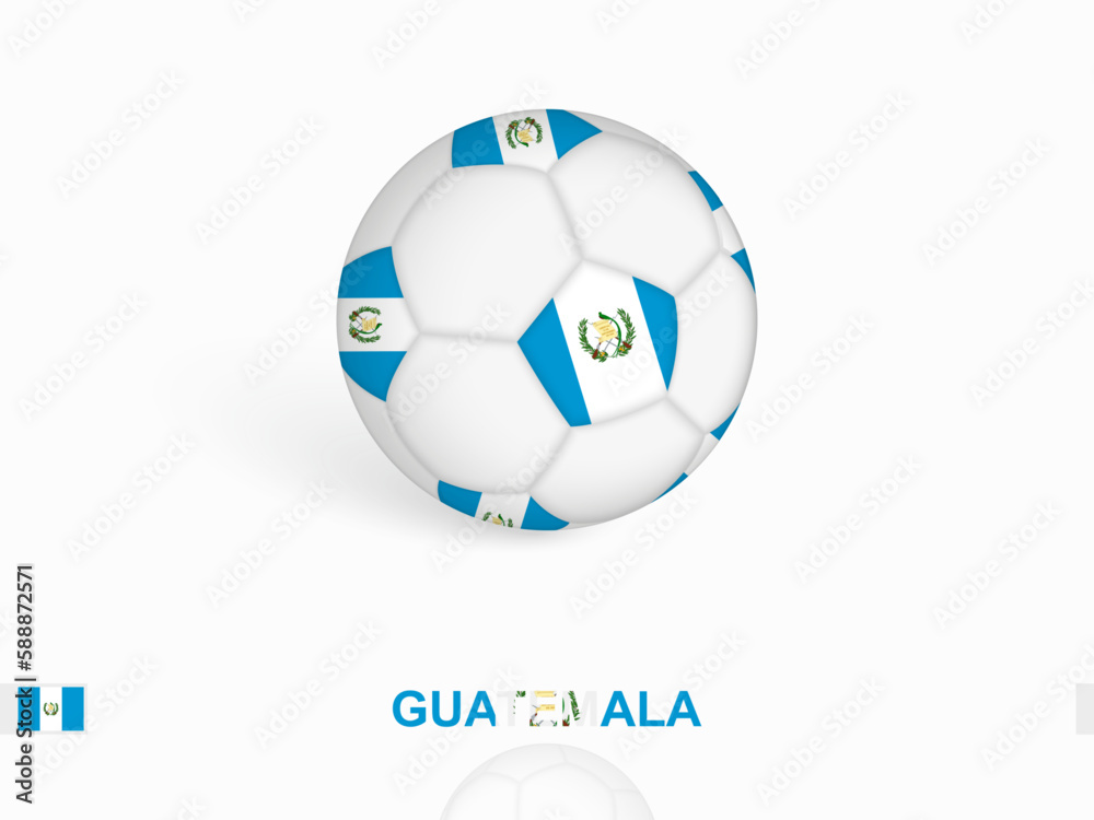 Soccer ball with the Guatemala flag, football sport equipment.