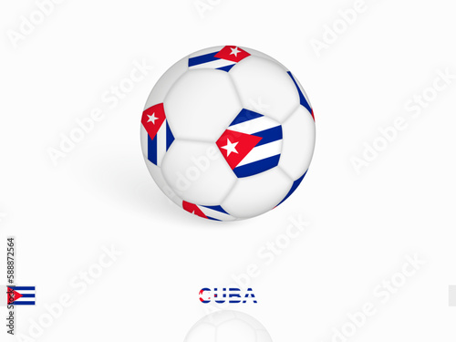 Soccer ball with the Cuba flag  football sport equipment.
