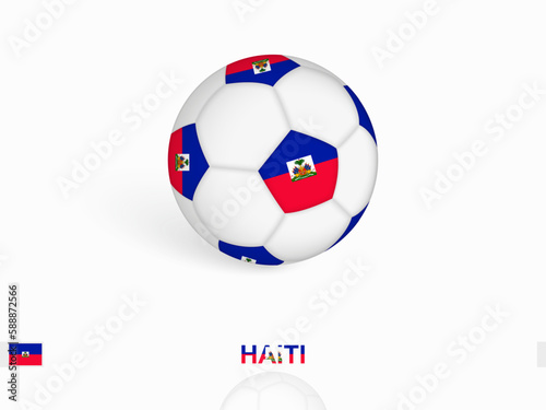 Soccer ball with the Haiti flag  football sport equipment.