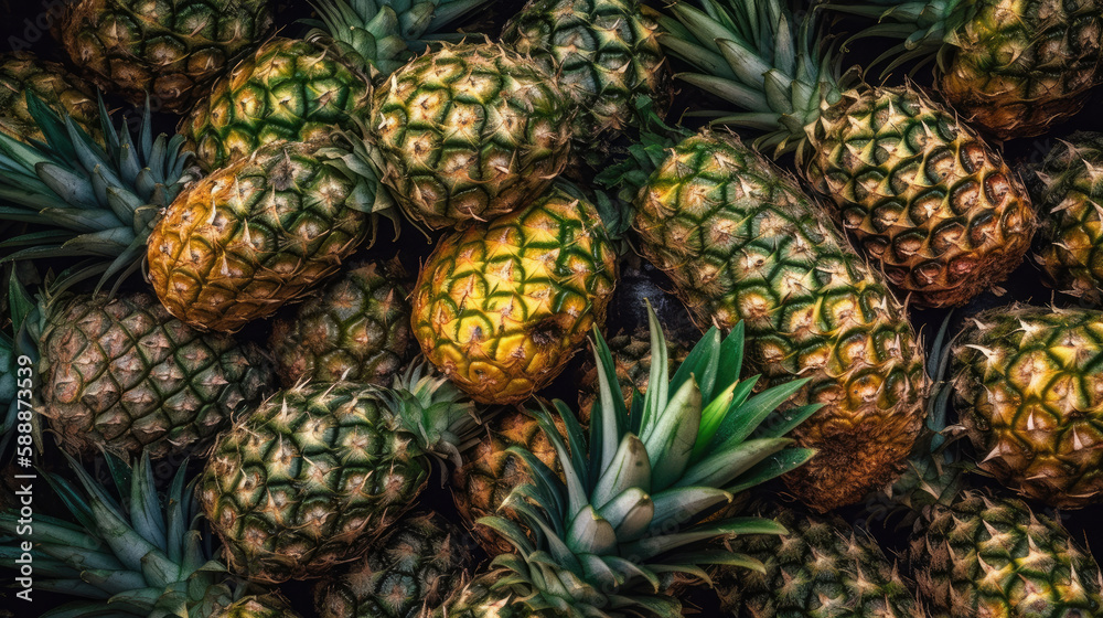 close up of pineapple created with Generative AI technology