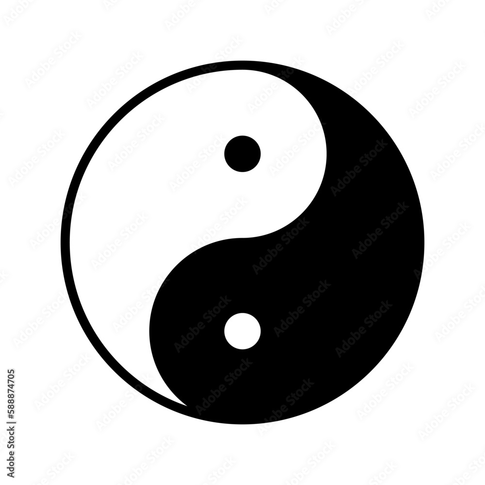 Vector yin-yang symbol without border around the edge.