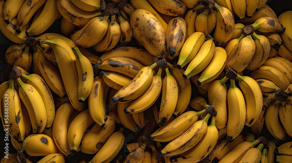 close up of banana created with Generative AI technology