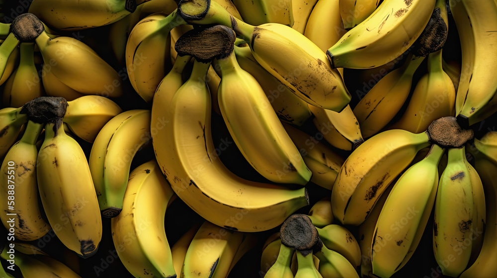 close up of banana created with Generative AI technology close up of banana created with Generative AI technology