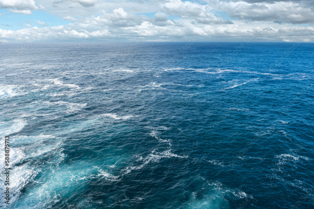 Azores Deep Blue Ocean Waves Stretching to the Horizon