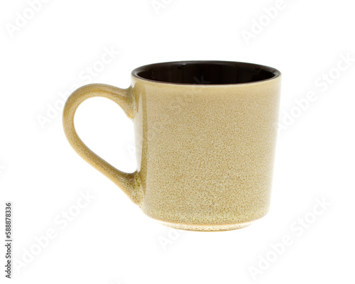 Empty cup isolated on white background.