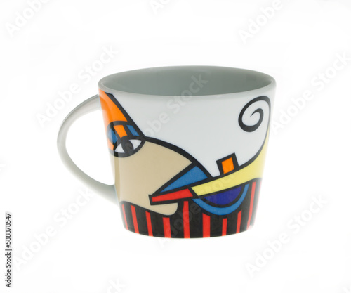 Empty cup isolated on white background.