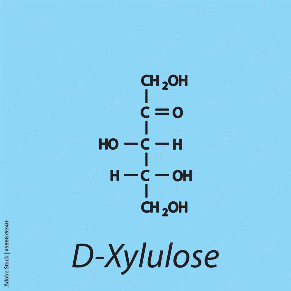 Straight chain form chemical structure of DXylulose sugar. Scientific