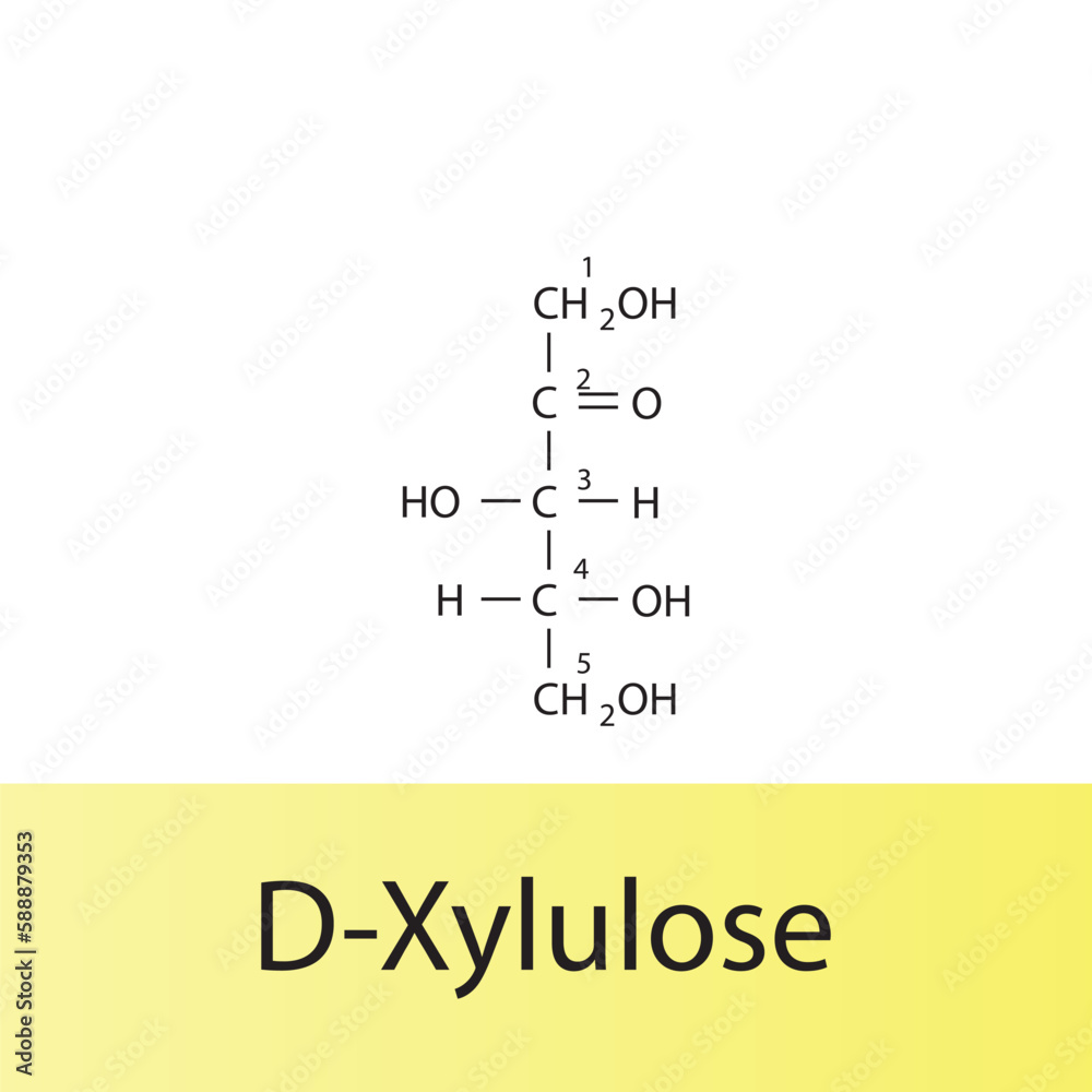 Grafika wektorowa Stock Straight chain form chemical structure of D