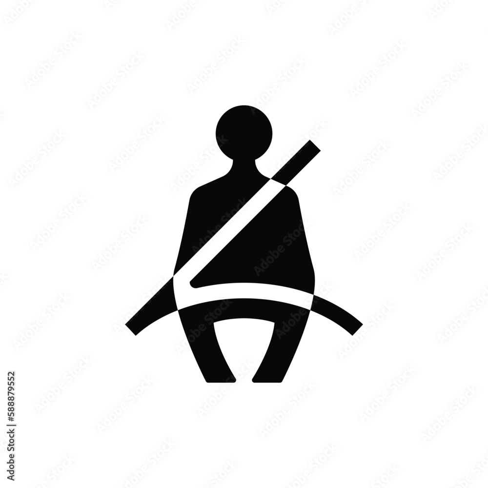Seat belt sign icon. Graphical symbol modern, simple, vector, icon for