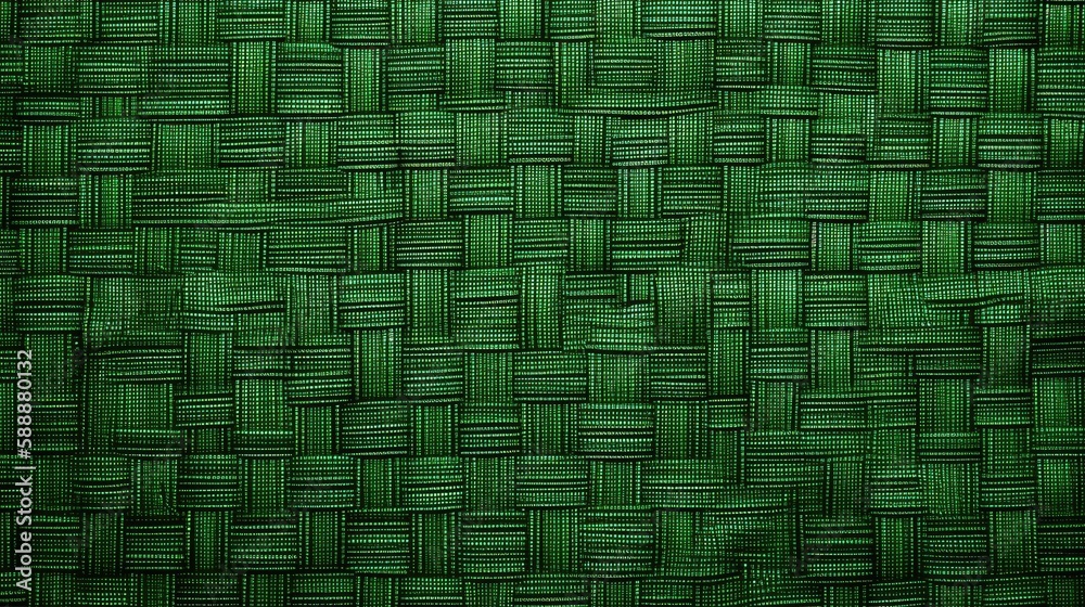 Green woven texture background. Generative ai. Green woven texture background. Generative ai.