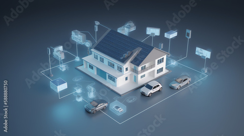 Smart Home Connection, IOT, Internet of Things, Cars, devices, All in one, AI, Generative, Generative AI