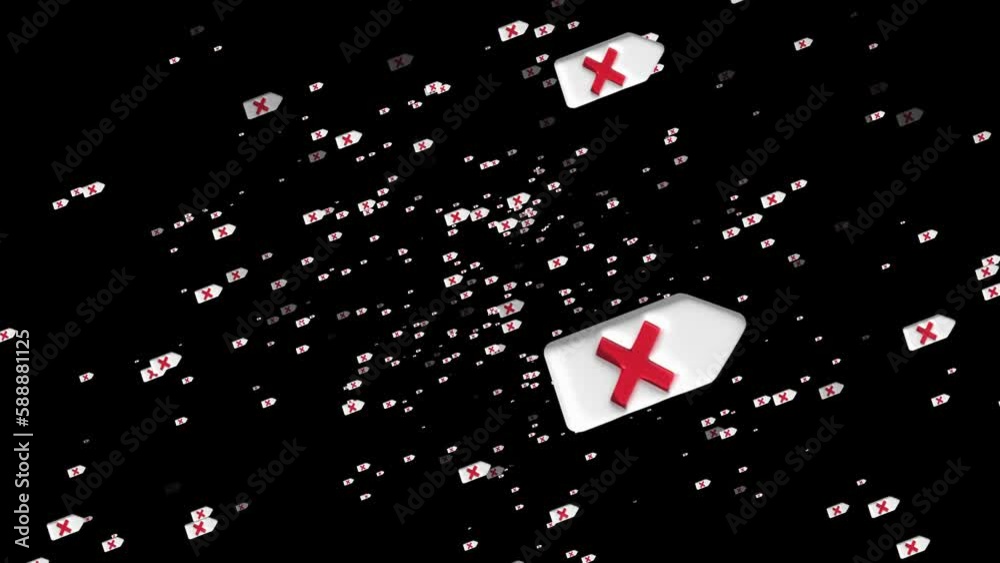 animated particle of cross check mark icon button and no or wrong ...
