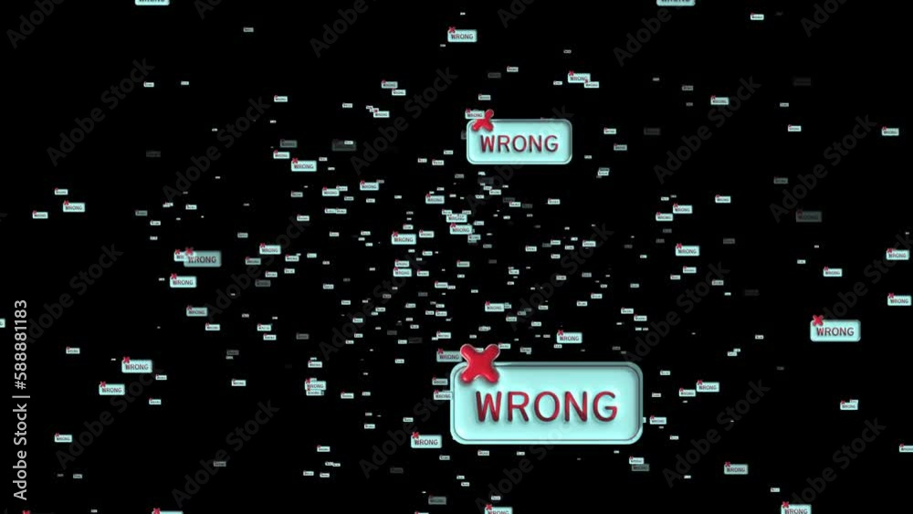 animated particle of cross check mark icon button and no or wrong ...