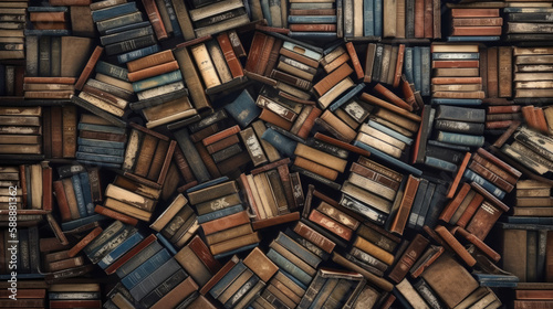 stack of old books created with Generative AI technology