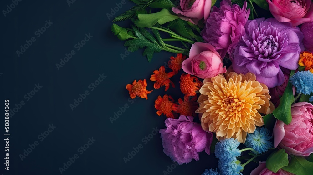 Spring banner for 8 march mothers day. Generative AI