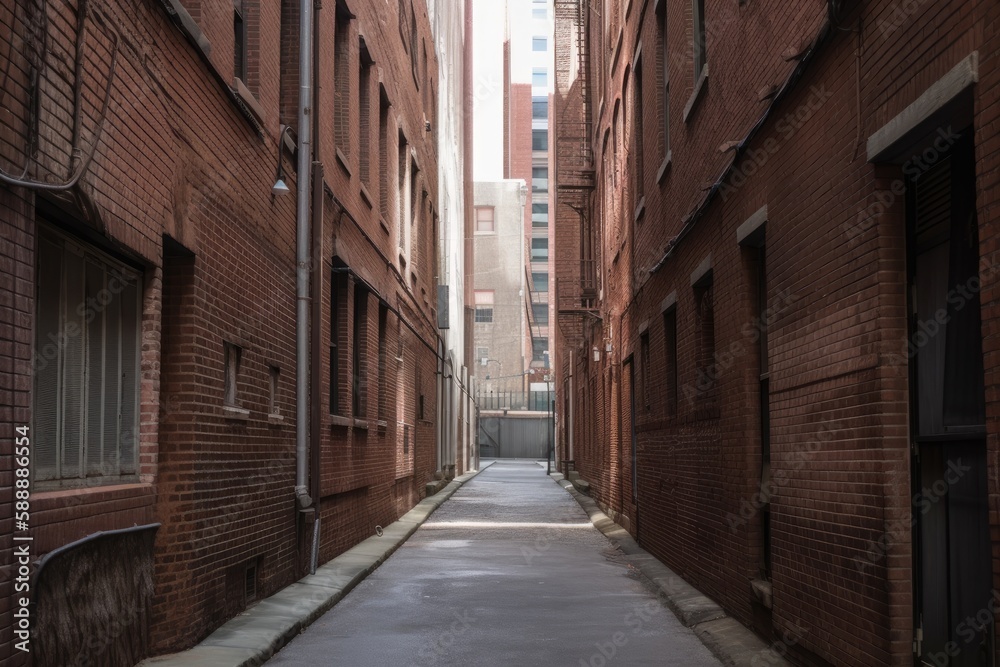 street alley in the city - Illustration Created with generative ai street alley in the city - Illustration Created with generative ai