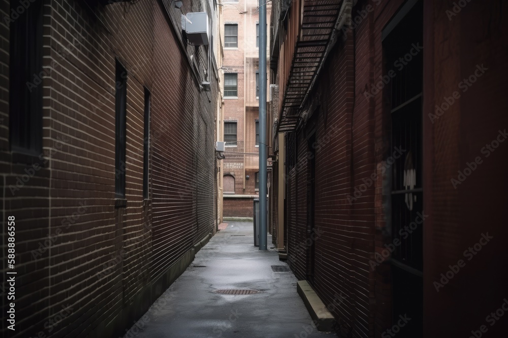 street alley in the city - Illustration Created with generative ai