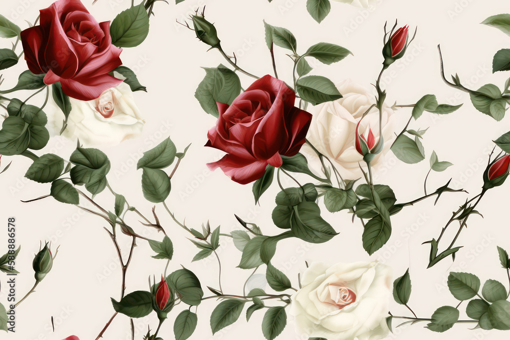 seamless pattern with roses seamless pattern with roses