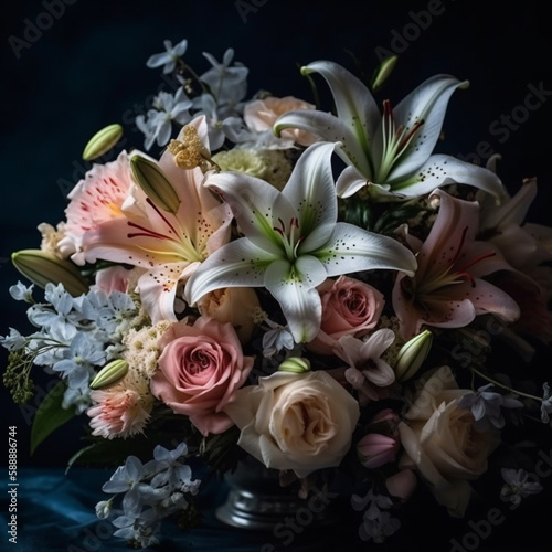 Luxus Blumen Bouquet Floristik AI Generative