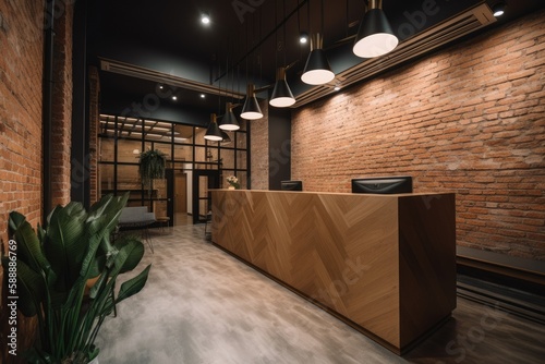 Obraz na płótnie Modern startup office - Illustration created with Generative ai w salonie