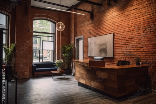Modern startup office - Illustration created with Generative ai