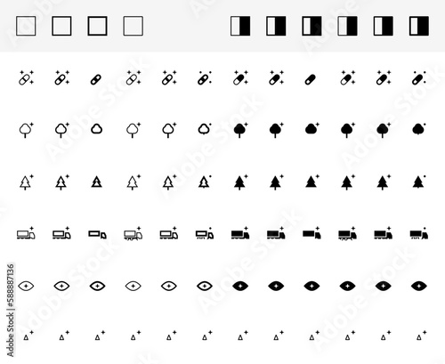 Set of artificial intelligence icons photo