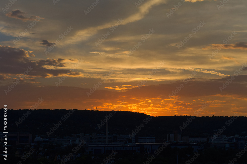 Dreamy sunset colours in thuringia at summer Dreamy sunset colours in thuringia at summer
