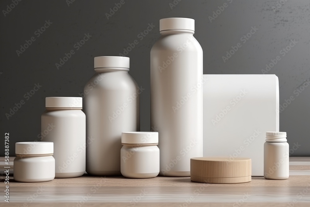 set of white empty packages for mockup - Illustration created with generative ai set of white empty packages for mockup - Illustration created with generative ai