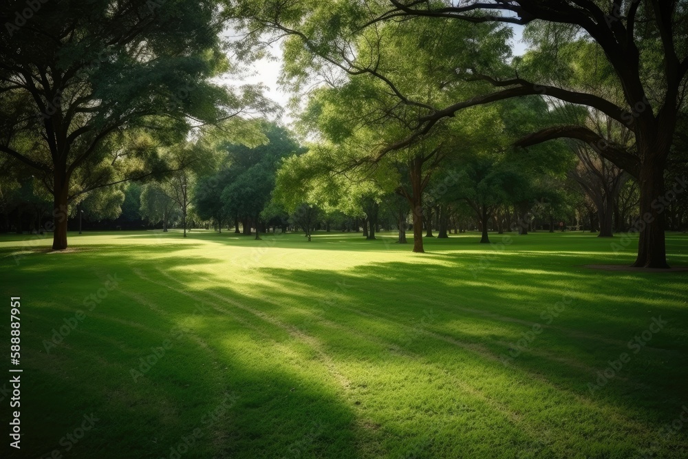 grass path in the park - Created with generative ai