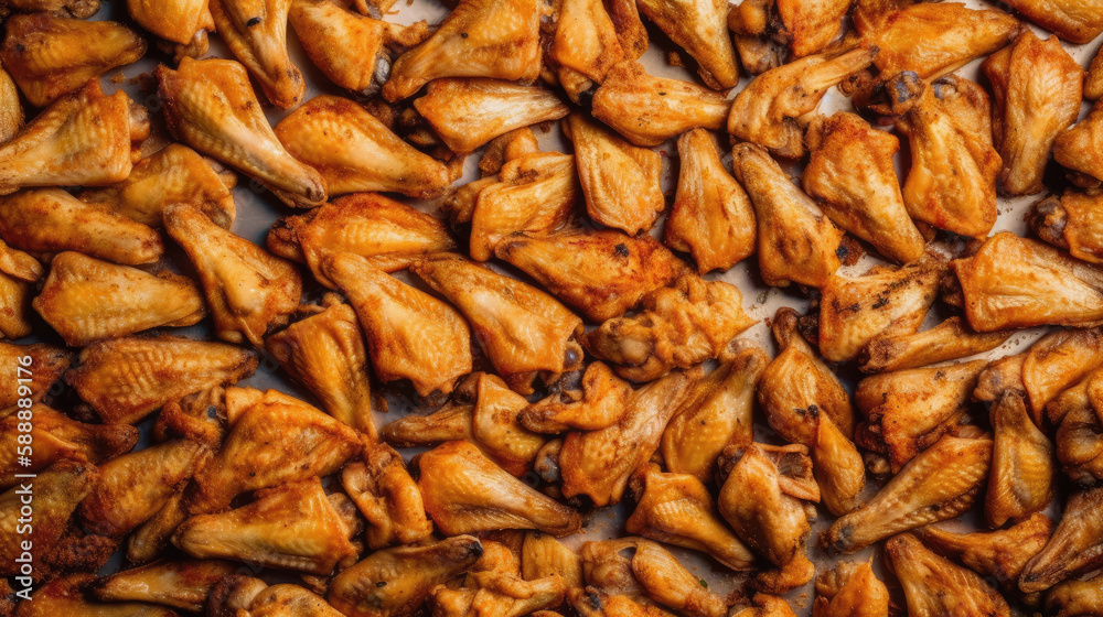 chicken wings as close up created with Generative AI technology