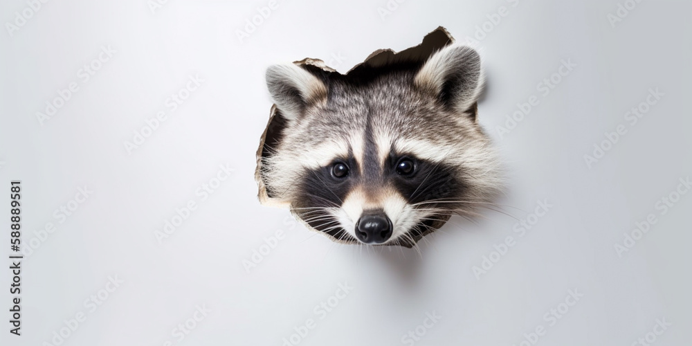 Happy raccoon on bright background created with generative ai tools