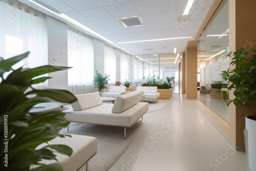 Office lobby with conference room