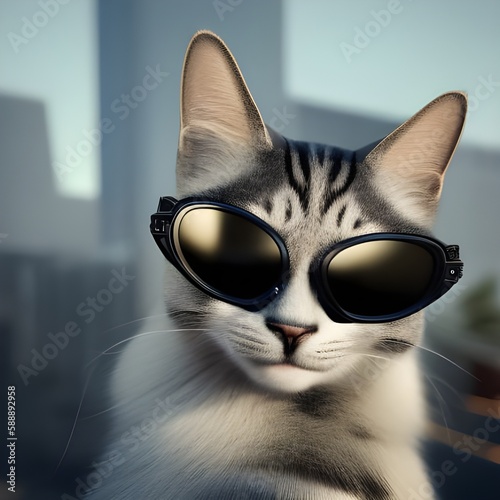 Cat wearing sunglasses wallpaper  photo